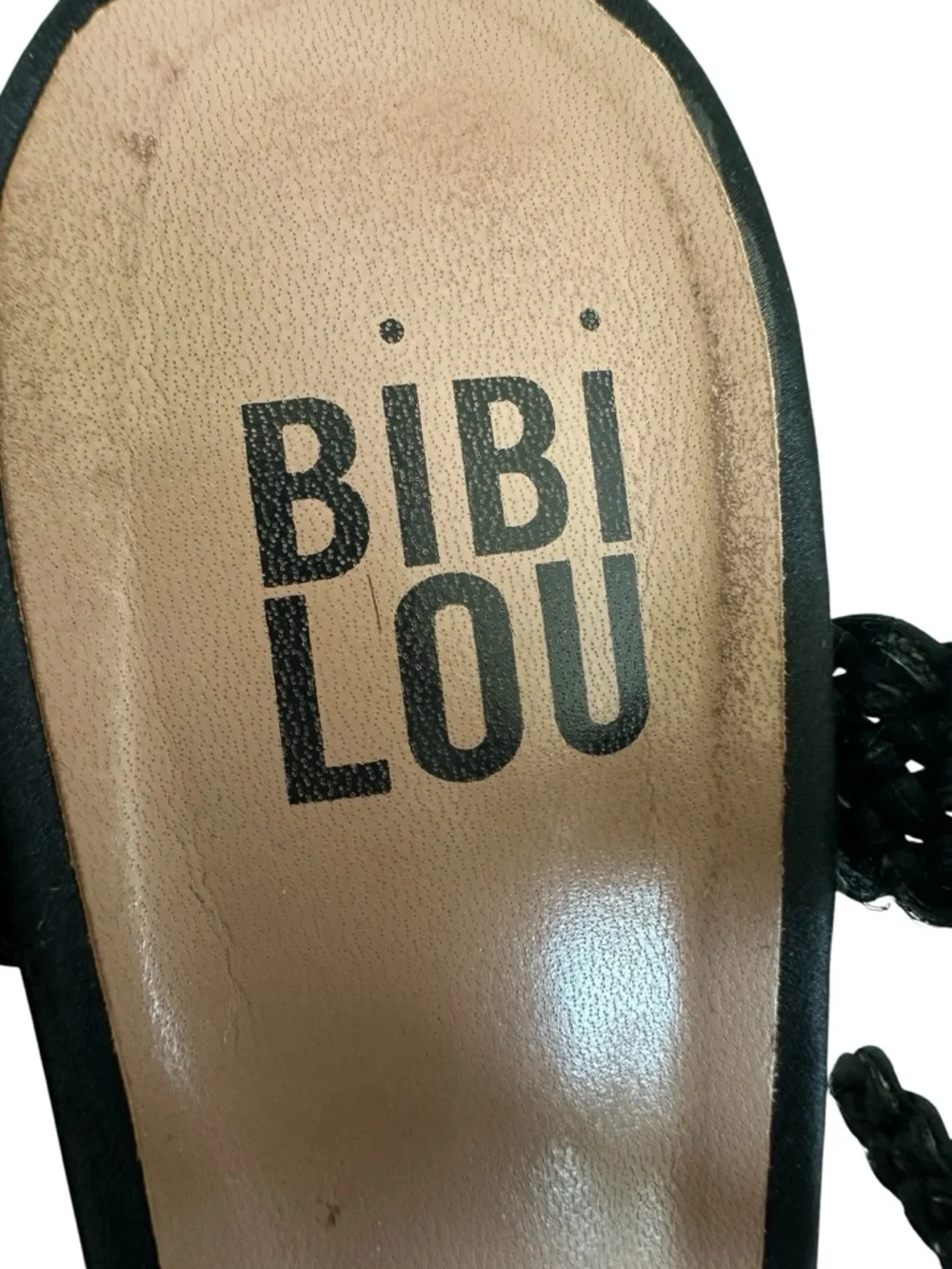 Bibi Lou Ariel Woven Platform Sandals Black Braided Espadrille Size 40/9